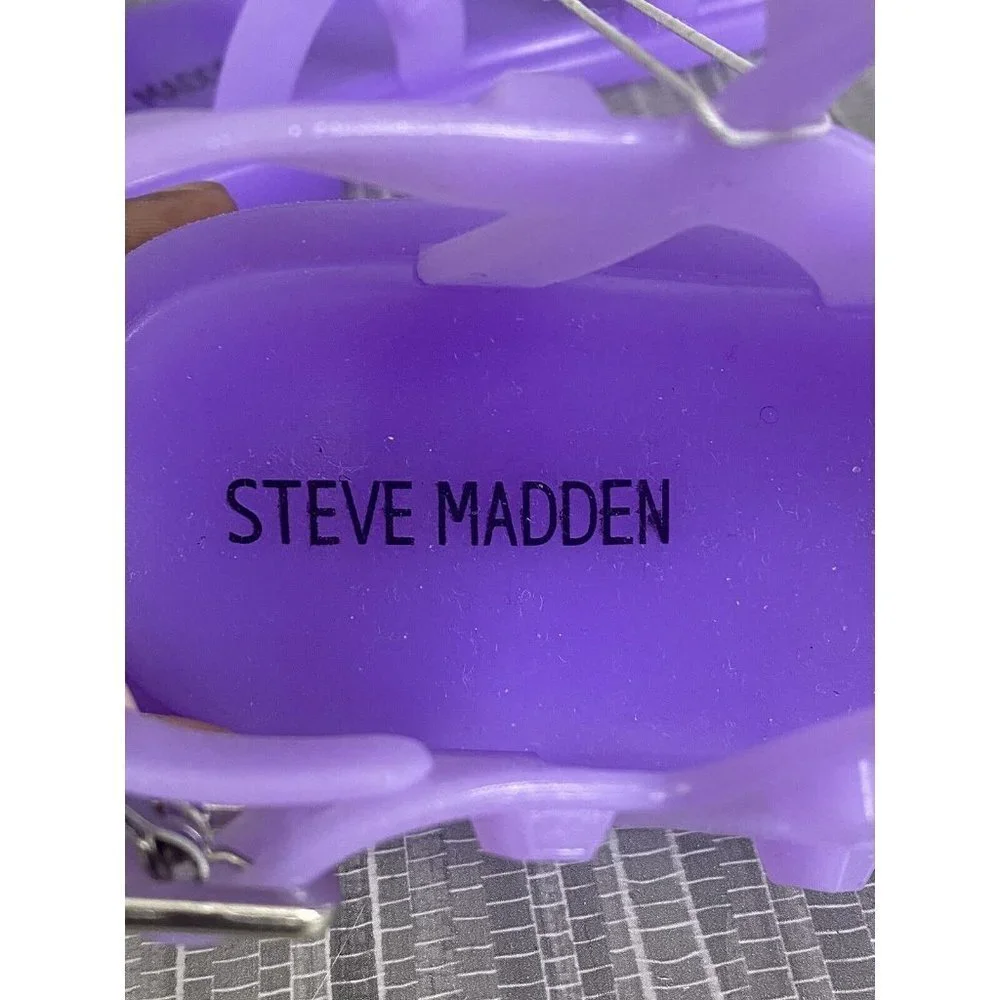 Steve Madden Girls‎ Travel-J Studded Flat Jelly Sandals Purple Size 2